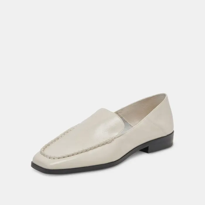 Dolce Vita Beny Flats Ivory Crinkle Patent Women Flats and Loafers