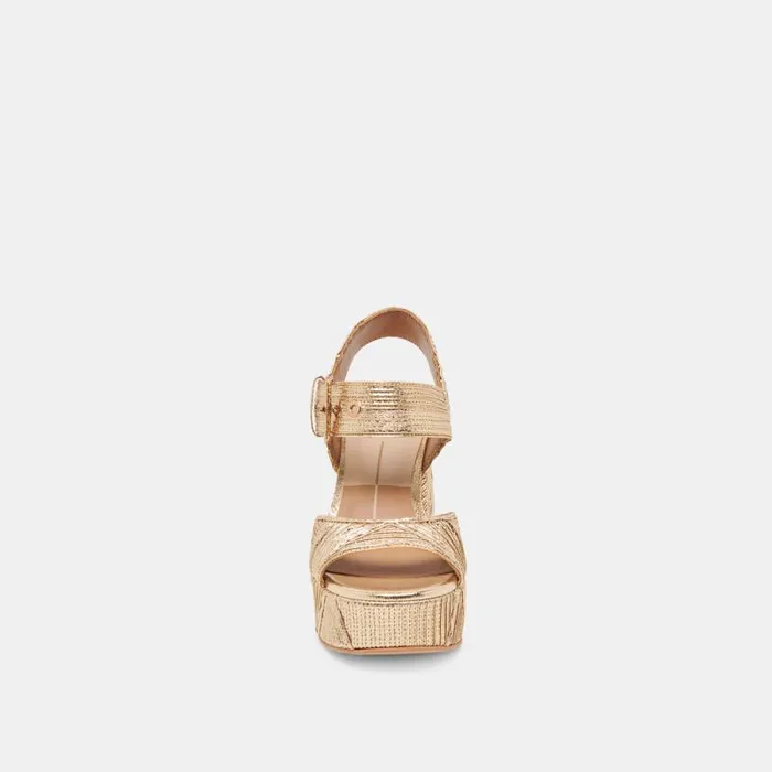 Dolce Vita Bobby Deco Heels Gold Woven Stella Women Heels