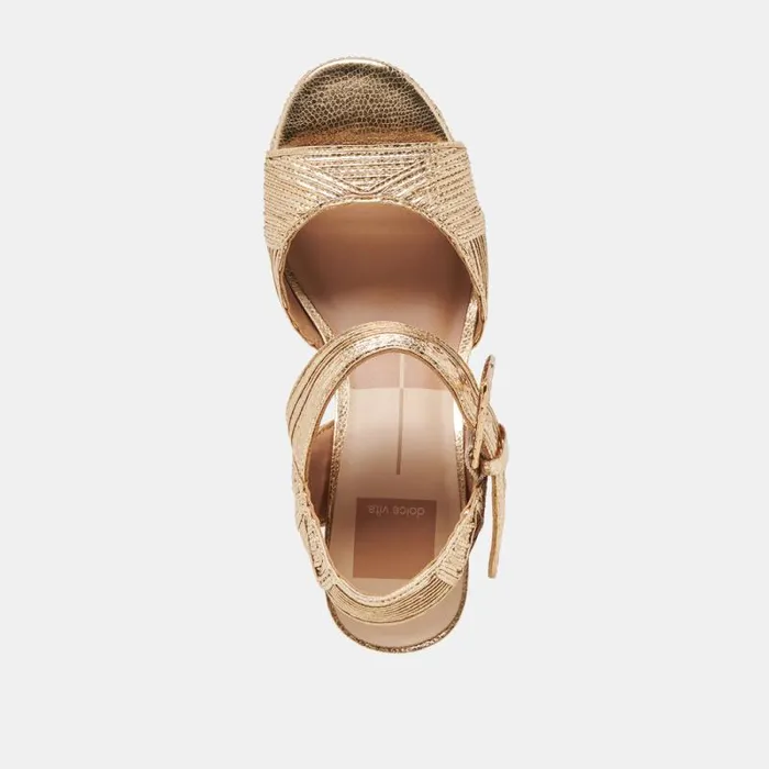 Dolce Vita Bobby Deco Heels Gold Woven Stella Women Heels