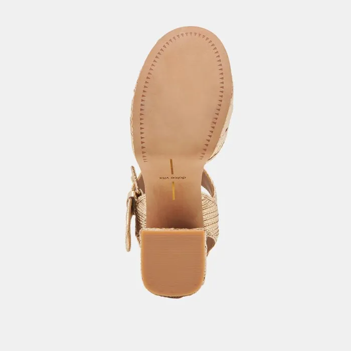 Dolce Vita Bobby Deco Heels Gold Woven Stella Women Heels