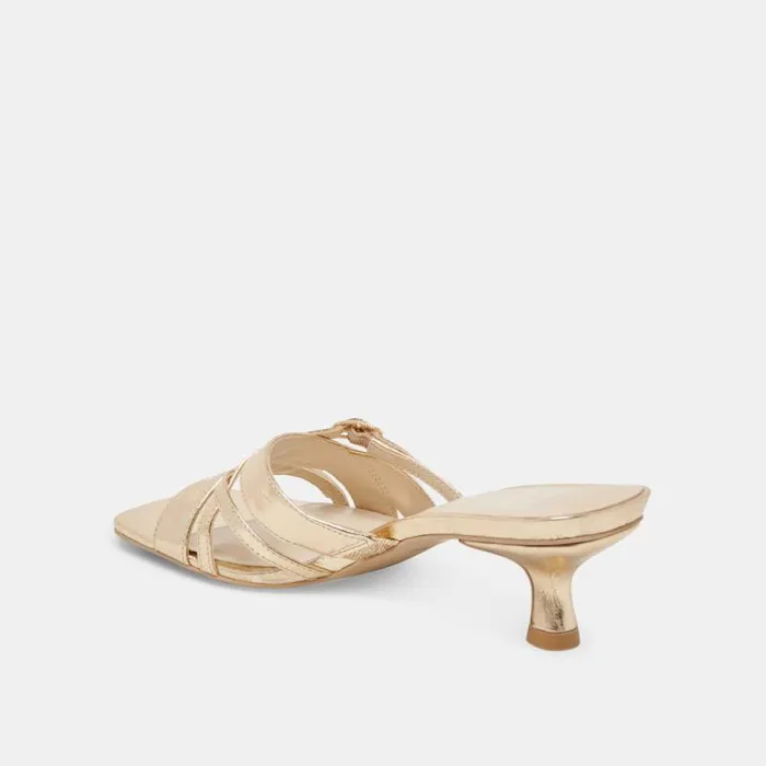 Dolce Vita Bryant Heels Gold Distressed Leather Women Heels