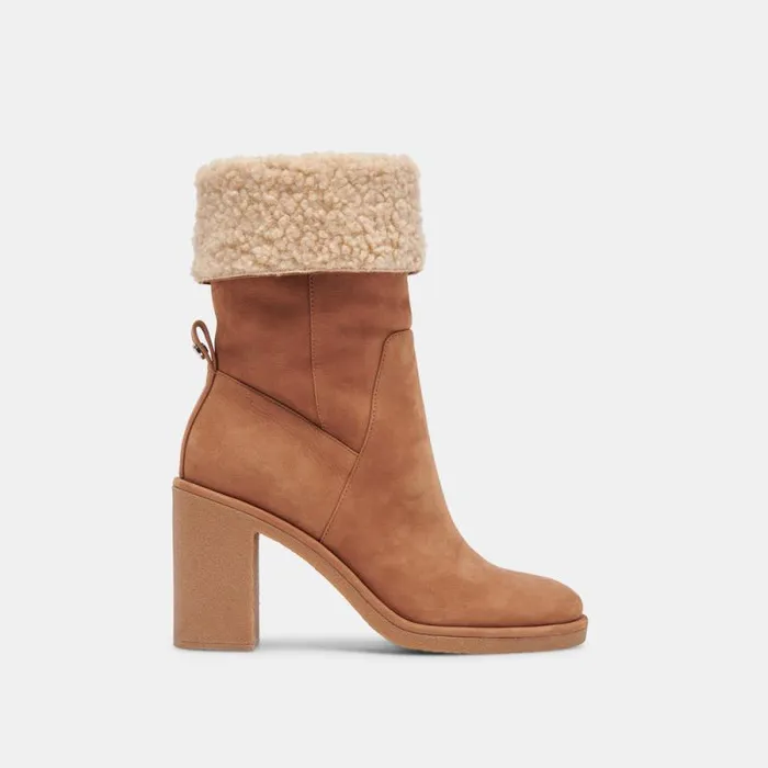 Dolce Vita Caddie Plush Boots Praline Nubuck Women Boots and Booties