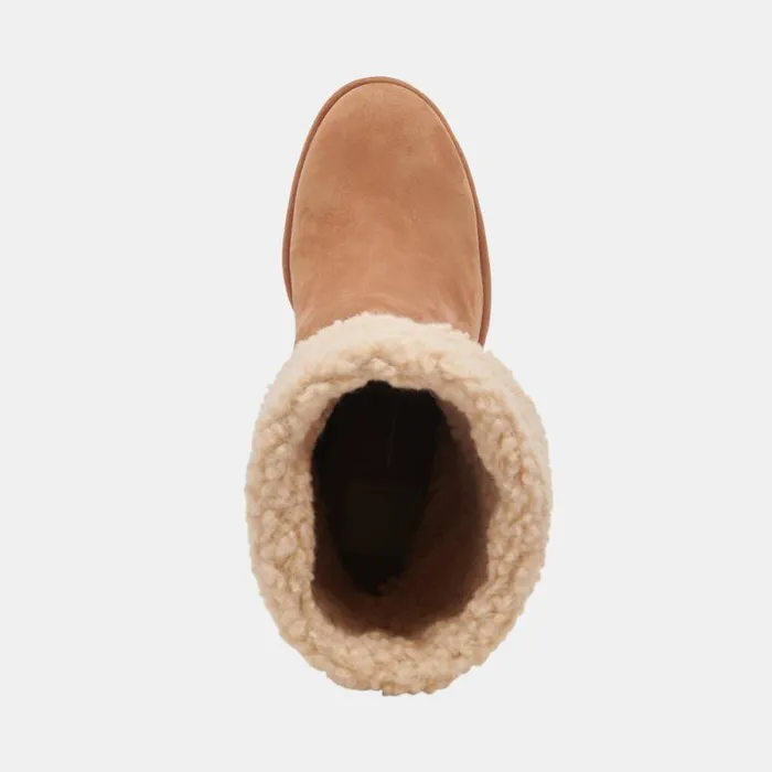 Dolce Vita Caddie Plush Boots Praline Nubuck Women Boots and Booties