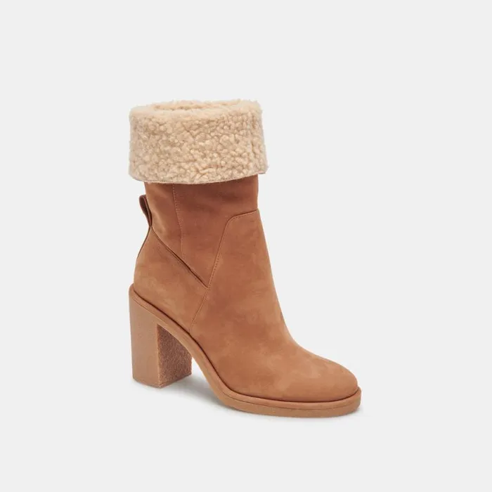 Dolce Vita Caddie Plush Boots Praline Nubuck Women Boots and Booties