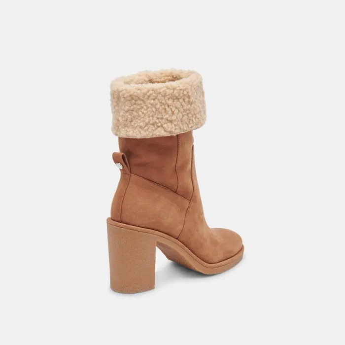 Dolce Vita Caddie Plush Boots Praline Nubuck Women Boots and Booties