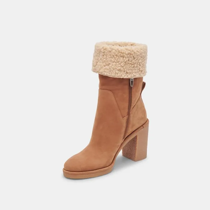 Dolce Vita Caddie Plush Boots Praline Nubuck Women Boots and Booties