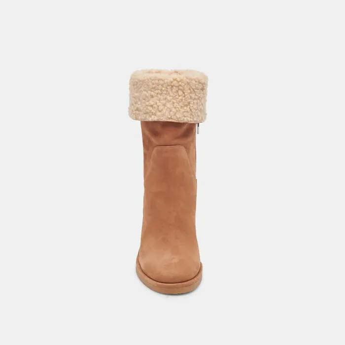 Dolce Vita Caddie Plush Boots Praline Nubuck Women Boots and Booties