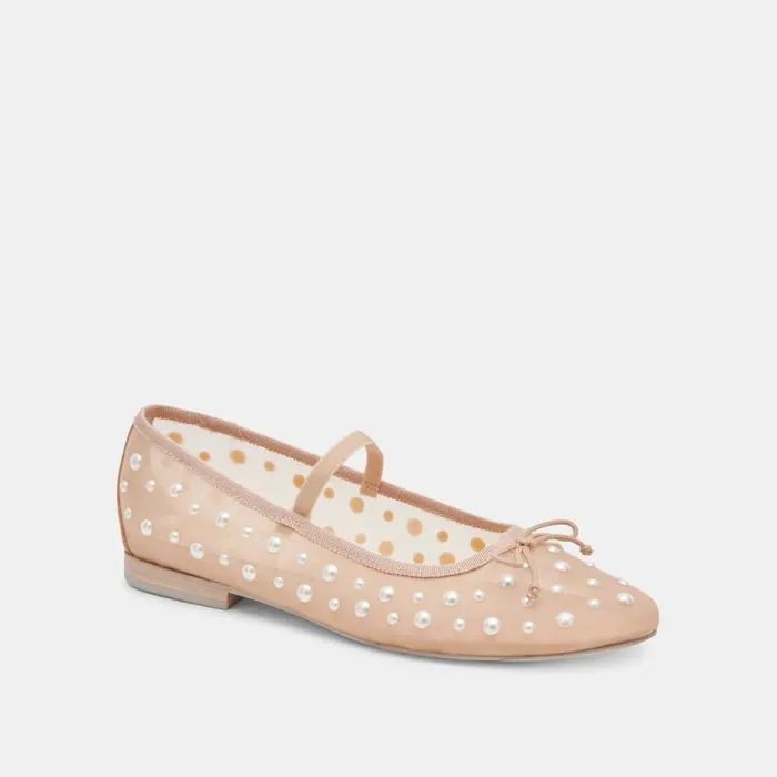 Dolce Vita Cadel Pearl Ballet Flats Blush Mesh Women Flats and Loafers
