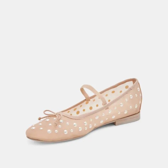 Dolce Vita Cadel Pearl Ballet Flats Blush Mesh Women Flats and Loafers
