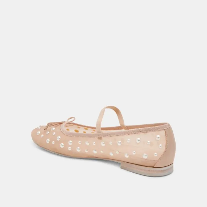 Dolce Vita Cadel Pearl Ballet Flats Blush Mesh Women Flats and Loafers