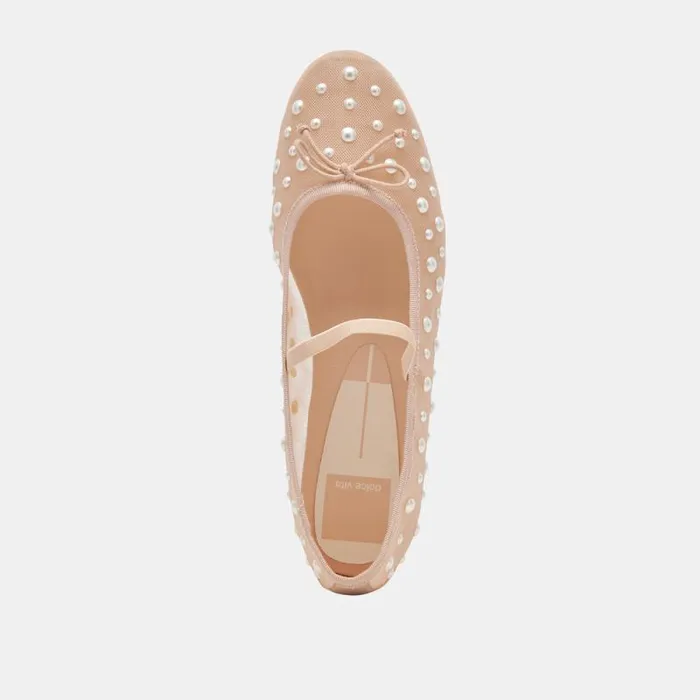 Dolce Vita Cadel Pearl Ballet Flats Blush Mesh Women Flats and Loafers