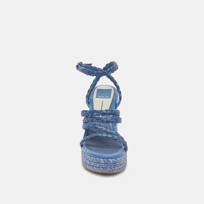 Dolce Vita Catina Heels Blue Raffia Women Heels