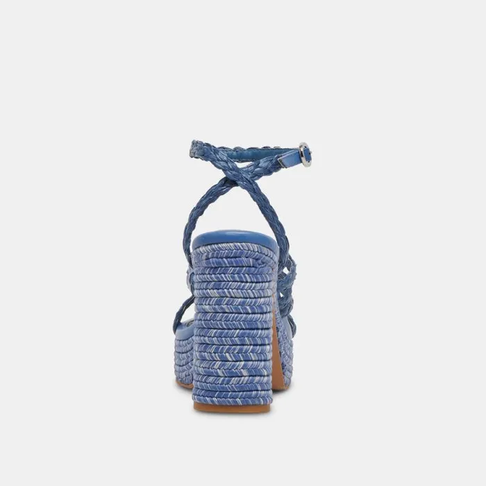 Dolce Vita Catina Heels Blue Raffia Women Heels