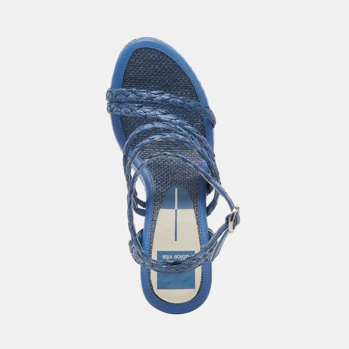 Dolce Vita Catina Heels Blue Raffia Women Heels