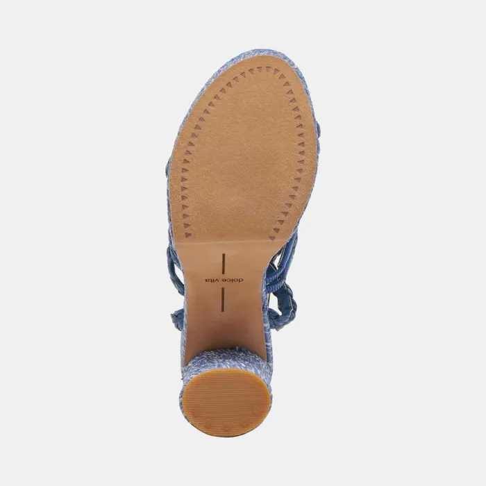 Dolce Vita Catina Heels Blue Raffia Women Heels