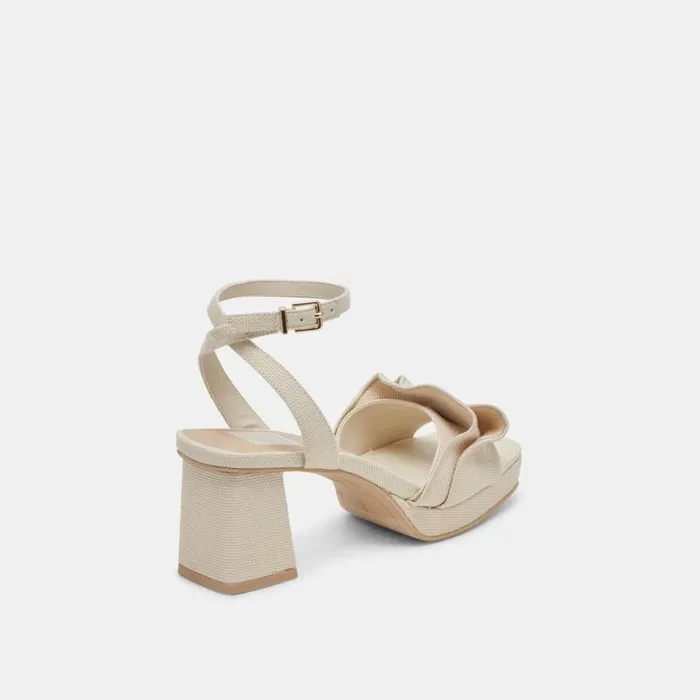 Dolce Vita Cheer Heels Ivory Raffia Women Heels