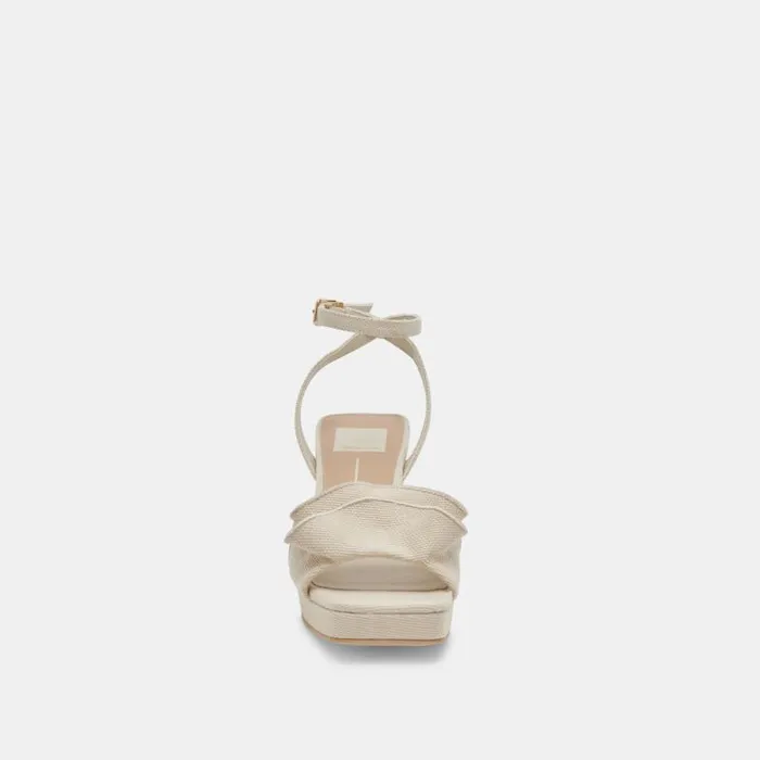 Dolce Vita Cheer Heels Ivory Raffia Women Heels