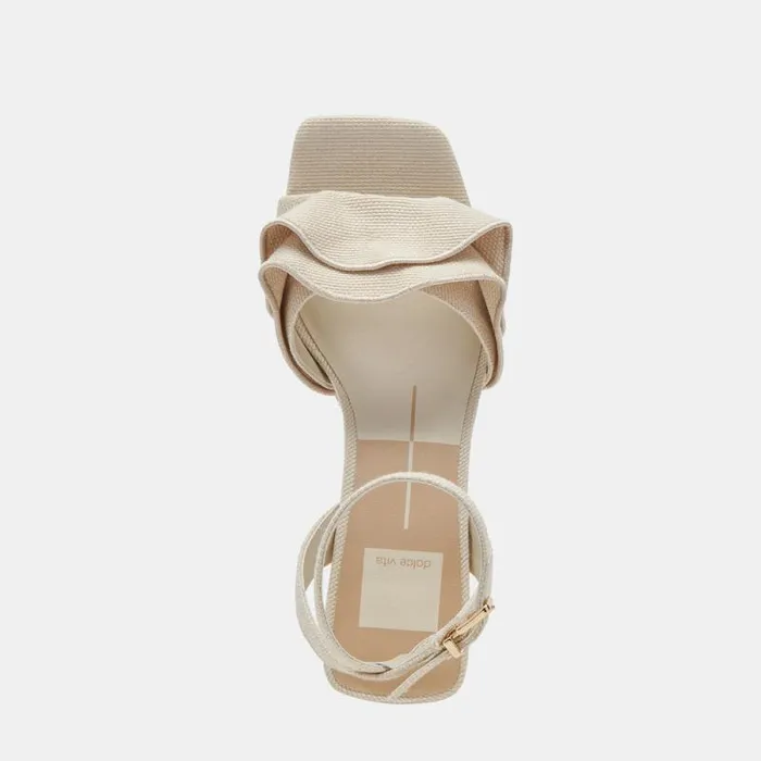 Dolce Vita Cheer Heels Ivory Raffia Women Heels