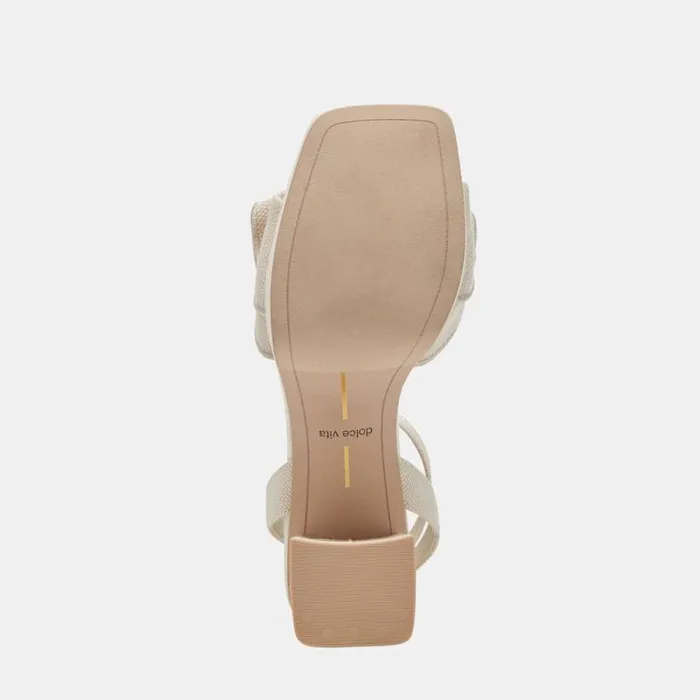 Dolce Vita Cheer Heels Ivory Raffia Women Heels