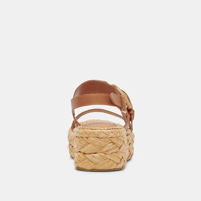 Dolce Vita Chera Sandals Tan Embossed Leather Women Sandals