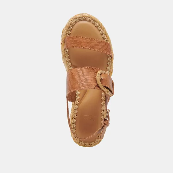 Dolce Vita Chera Sandals Tan Embossed Leather Women Sandals