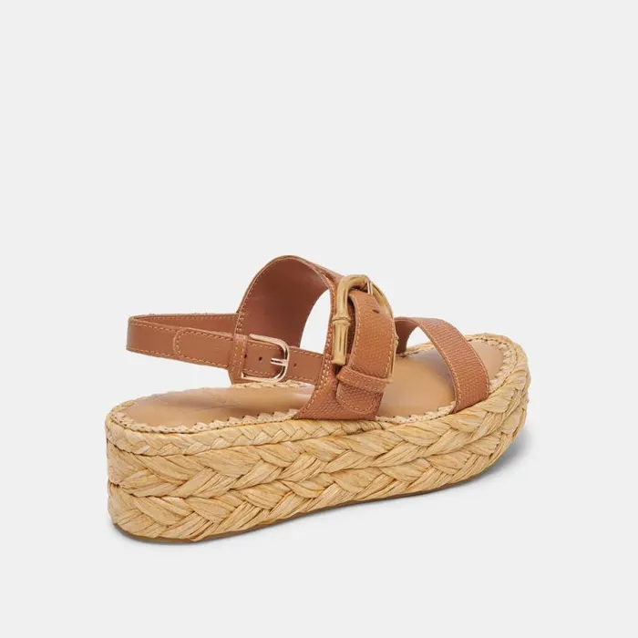 Dolce Vita Chera Sandals Tan Embossed Leather Women Sandals