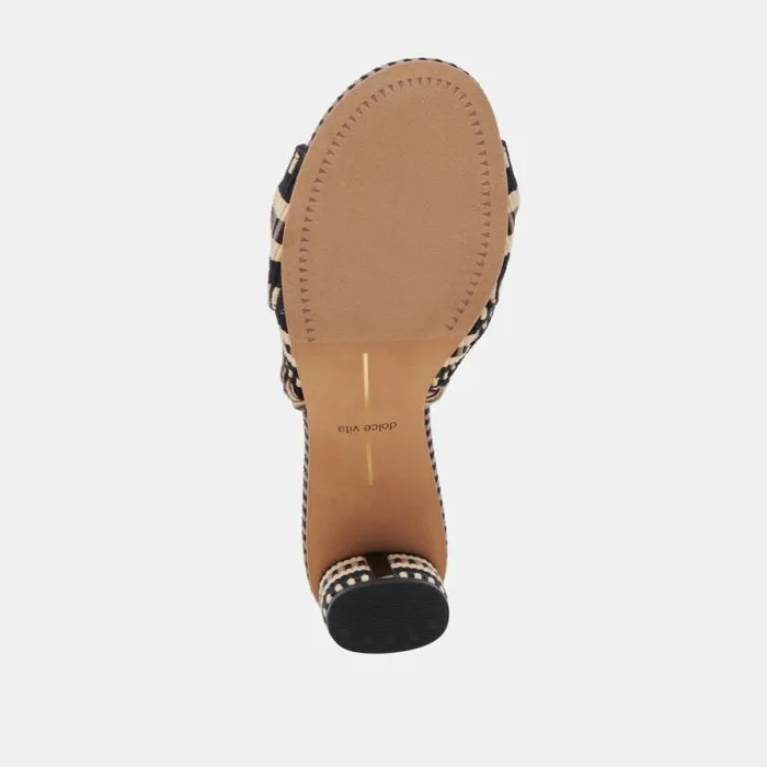 Dolce Vita Dallie Heels Black Multi Woven Women Sandals