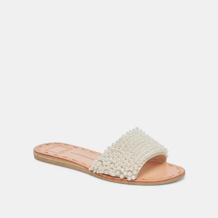 Dolce Vita Dalon Pearl Sandals Vanilla Pearls Women Sandals