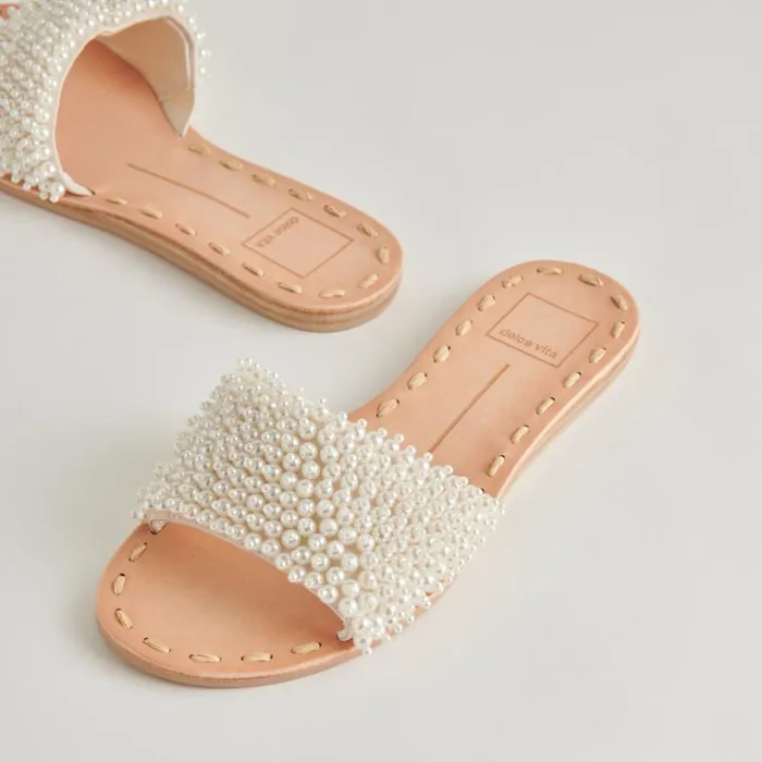 Dolce Vita Dalon Pearl Sandals Vanilla Pearls Women Sandals