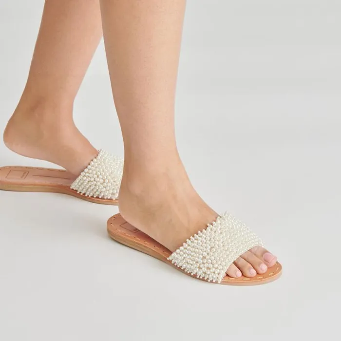 Dolce Vita Dalon Pearl Sandals Vanilla Pearls Women Sandals