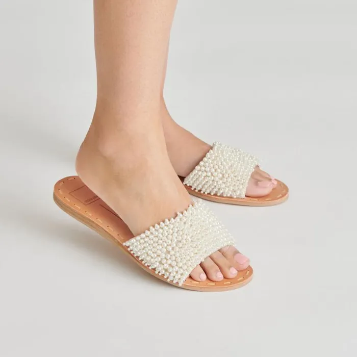 Dolce Vita Dalon Pearl Sandals Vanilla Pearls Women Sandals