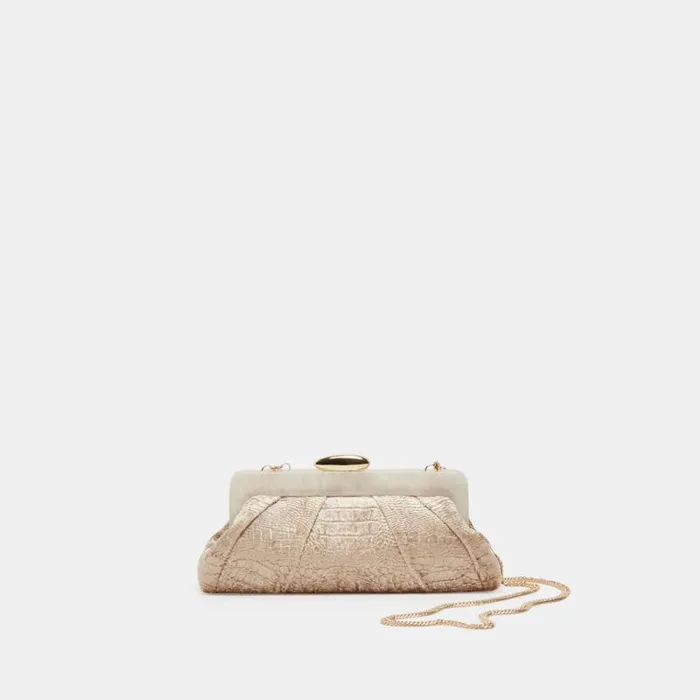 Dolce Vita Danny Clutch Taupe Velvet Women Handbags