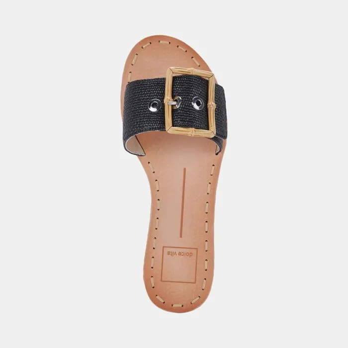 Dolce Vita Dasa Sandals Black Raffia Women Sandals