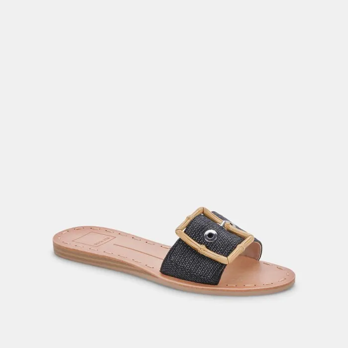 Dolce Vita Dasa Sandals Black Raffia Women Sandals