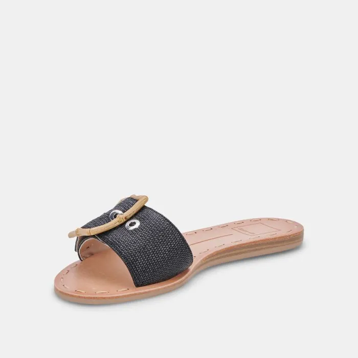 Dolce Vita Dasa Sandals Black Raffia Women Sandals