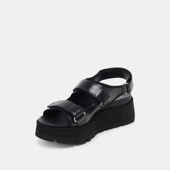 Dolce Vita Dubai Sandals Midnight Crinkle Patent Women Sandals