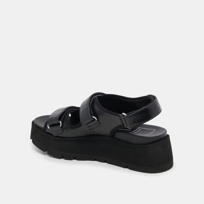 Dolce Vita Dubai Sandals Midnight Crinkle Patent Women Sandals