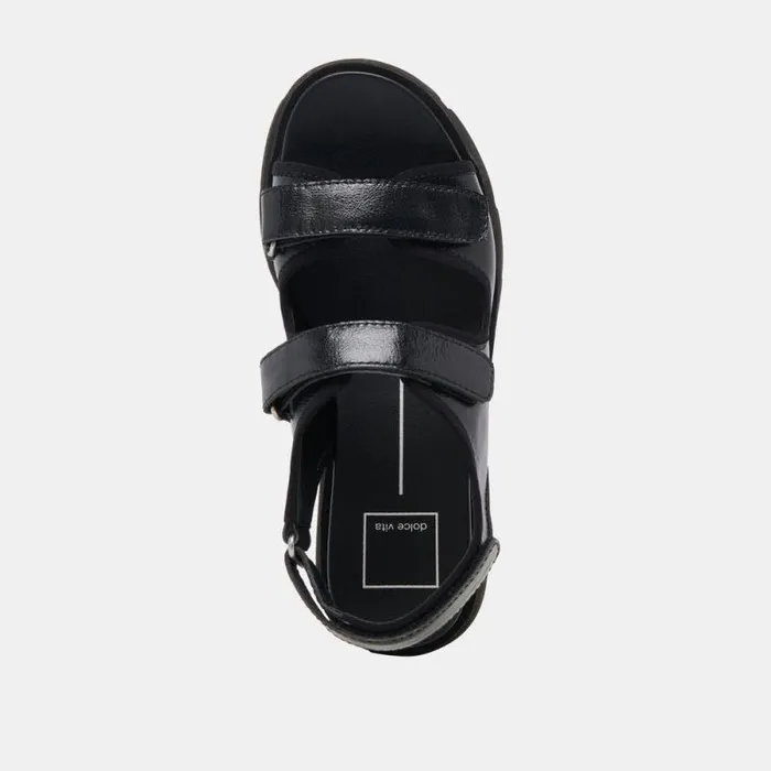 Dolce Vita Dubai Sandals Midnight Crinkle Patent Women Sandals