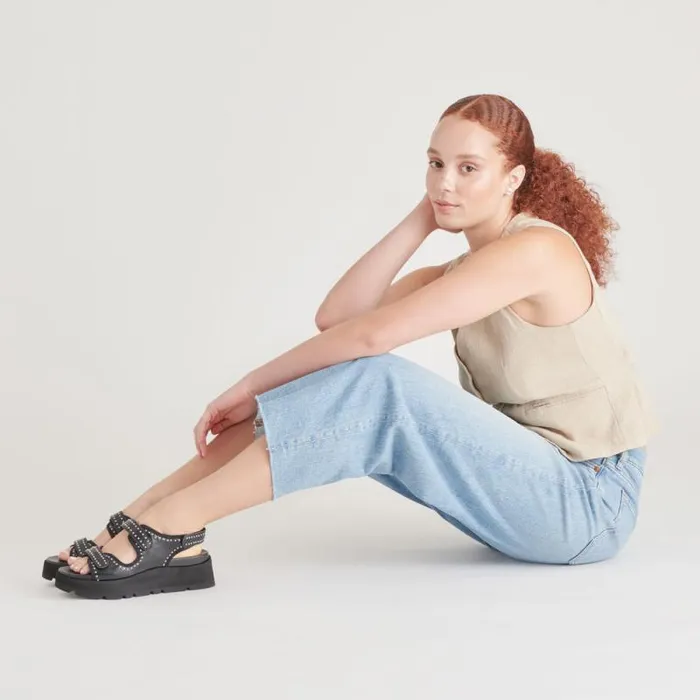 Dolce Vita Dubai Sandals Midnight Crinkle Patent Women Sandals