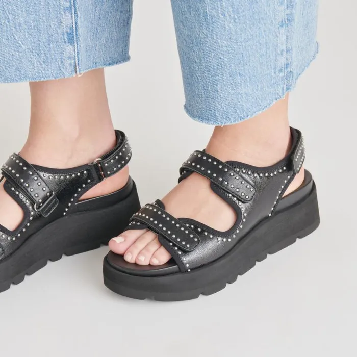Dolce Vita Dubai Sandals Midnight Crinkle Patent Women Sandals