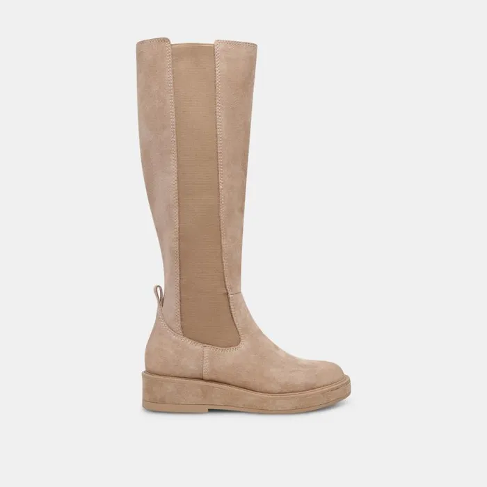 Dolce Vita Eamon H2O Wide Calf Boots Almond Suede Women Boots and Booties