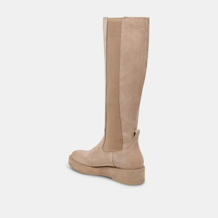 Dolce Vita Eamon H2O Wide Calf Boots Almond Suede Women Boots and Booties