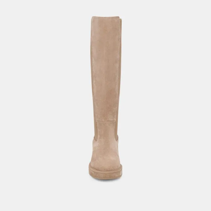 Dolce Vita Eamon H2O Wide Calf Boots Almond Suede Women Boots and Booties