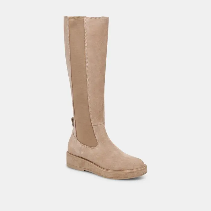 Dolce Vita Eamon H2O Wide Calf Boots Almond Suede Women Boots and Booties