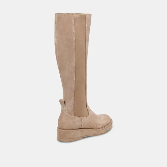 Dolce Vita Eamon H2O Wide Calf Boots Almond Suede Women Boots and Booties
