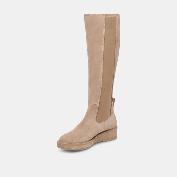Dolce Vita Eamon H2O Wide Calf Boots Almond Suede Women Boots and Booties