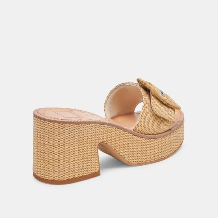 Dolce Vita Era Heels Warm Natural Raffia Women Heels