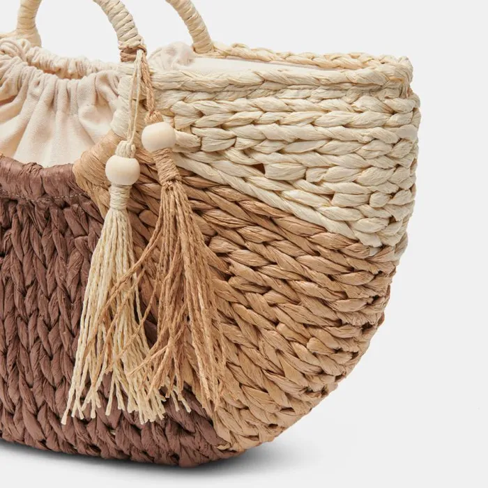 Dolce Vita Estelle Handbag Brown Natural Raffia Women Handbags