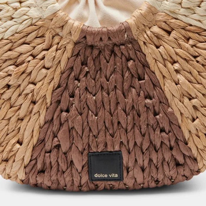 Dolce Vita Estelle Handbag Brown Natural Raffia Women Handbags