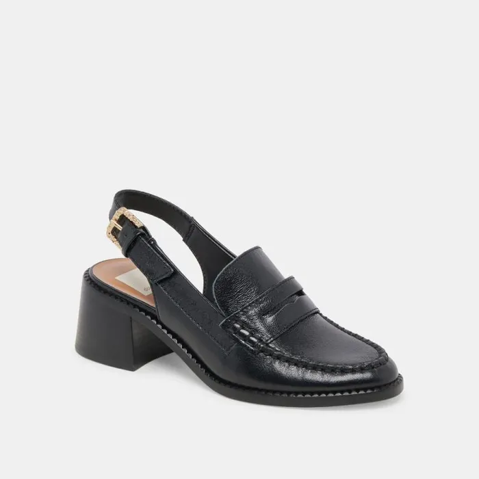 Dolce Vita Hardi Heels Midnight Crinkle Patent Women Flats and Loafers